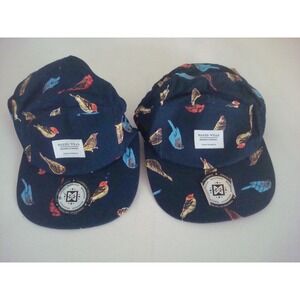 2PC LOT BIRDS MAKERWEAR DESIGNER 00S Y2K NEW HAT CAP DEADSTOCK  VINTAGE T8